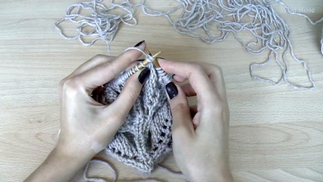 Узор "Листья на ветке" ♥ Часть 2 ♥ Вяжем спицами ♥ Wild Rose ♥ смотреть онлайн