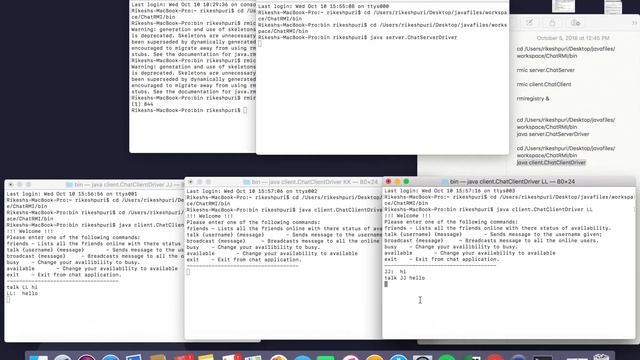 RMI Chat Application Demo смотреть онлайн