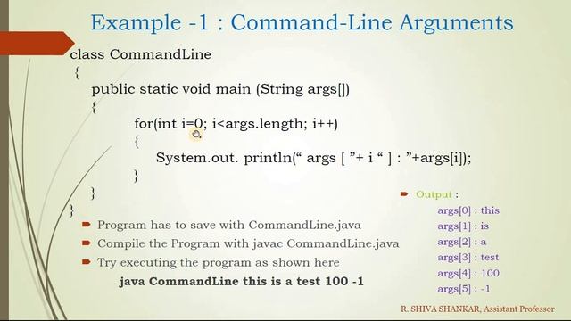 Command Line Arguments in JAVA смотреть онлайн
