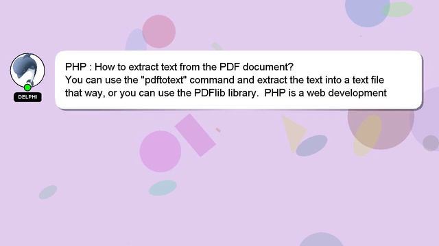PHP : How to extract text from the PDF document? смотреть онлайн