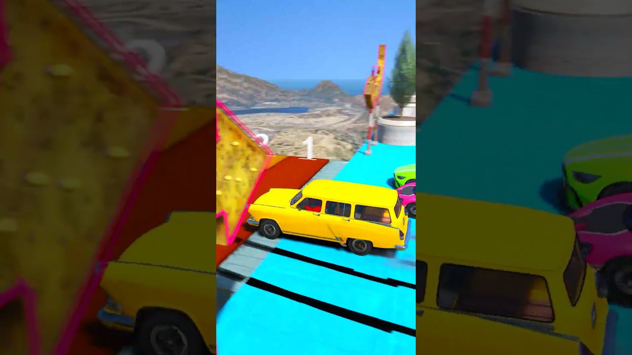 КАК ДАЛЕКО ПО ДЫРЯВЫМ БЛОКАМ ПРОЕДЕТ ЧИТ ТАЧКА? СМОТРИ НЕ УПАДИ В ГТА 5! #shorts смотреть онлайн