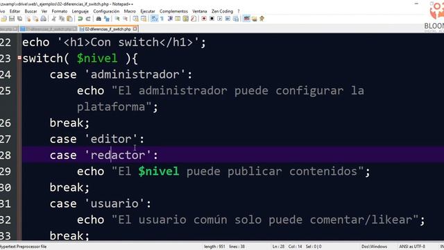 Curso BackEnd U1·21 - Diferencias entre If y Switch - PHP смотреть онлайн