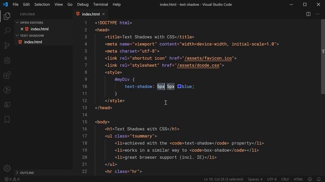 How to Add Shadows to Text with CSS - Web Design Tutorial смотреть онлайн