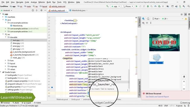 Android Studio Tutorial - Grid Layout and Card View in Easy and Fast Way - For Beginners || 2020 смотреть онлайн