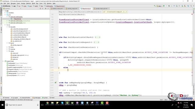 Kotlin Android Tutorial - Nearby Places part 2 : Get current location смотреть онлайн