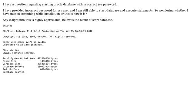 Databases: Oracle start database with incorrect password смотреть онлайн