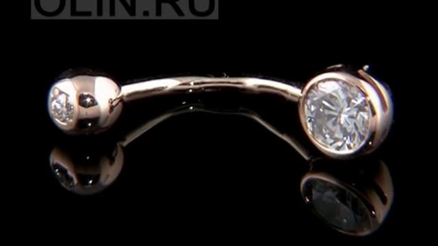 Золотая пирсинг-серьга с бриллиантами смотреть онлайн