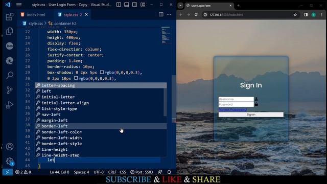 User Login Form Using HTML & CSS смотреть онлайн