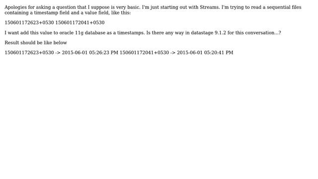 Databases: String to timestamp in datastage 9.1.2 смотреть онлайн