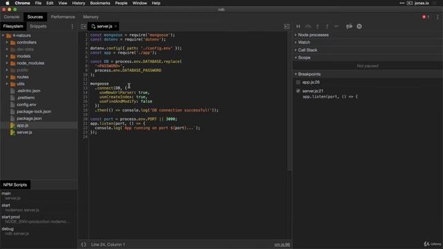 110 Debugging Node js with ndb смотреть онлайн