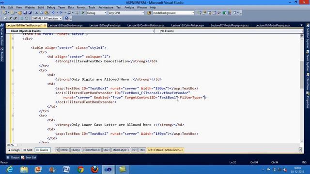 using FilteredTextBox ajax control in Asp.Net 4.0 смотреть онлайн