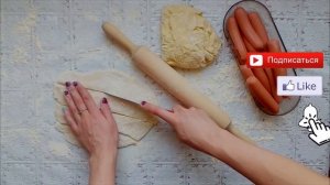 Сосиски в тесте на сковороде / Сосиски в тесте пошагово