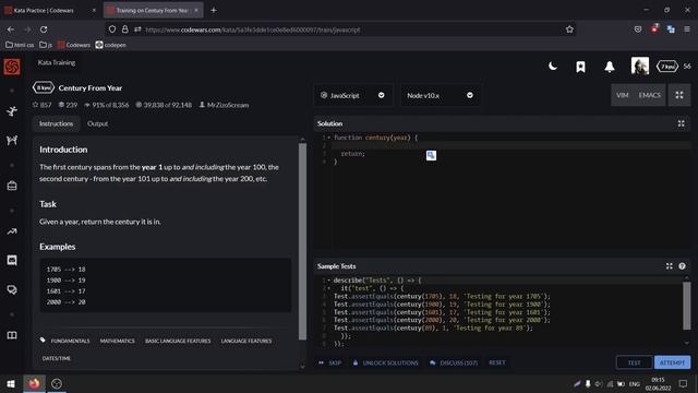 3. решение js задач codewars (8 kyu) смотреть онлайн