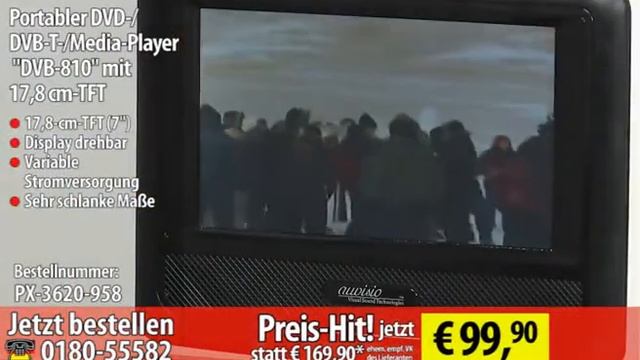 auvisio Portabler DVD-/DVB-T-/Media-Player "DVB-810" mit 17,8 cm-TFT смотреть онлайн