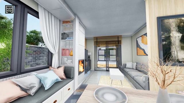 SMALL MODERN HOUSE - TWO BEDROOMS - FLOOR PLAN - BACKYARD ENTERTAINMENT AREA AND POOL смотреть онлайн