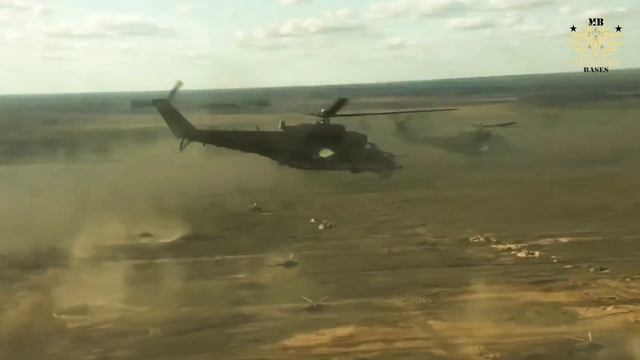 Russian Combat Helicopters In Action: Mi-8, Mi-24 and Kamov KA-52 Alligator Unleash Their Firepowe смотреть онлайн