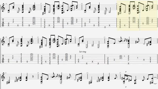 Californication - RHCP - Slow tempo fingerstyle guitar tab смотреть онлайн