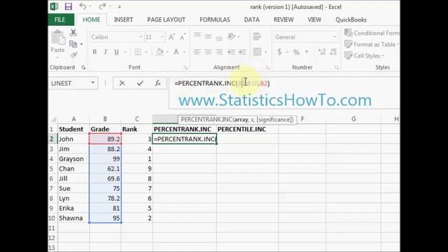 How to use the PERCENTILE and PERCENTRANK functions in Excel 2013 смотреть онлайн