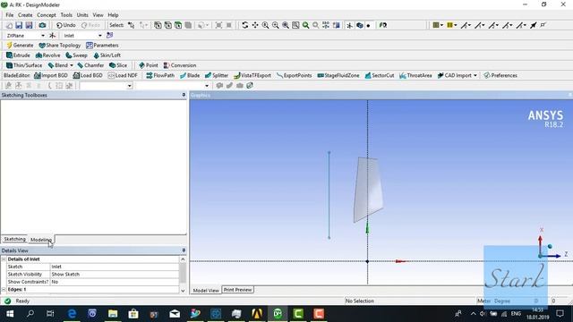 Расчет ступени осевого компрессора в Ansys Импорт геометрии ч1