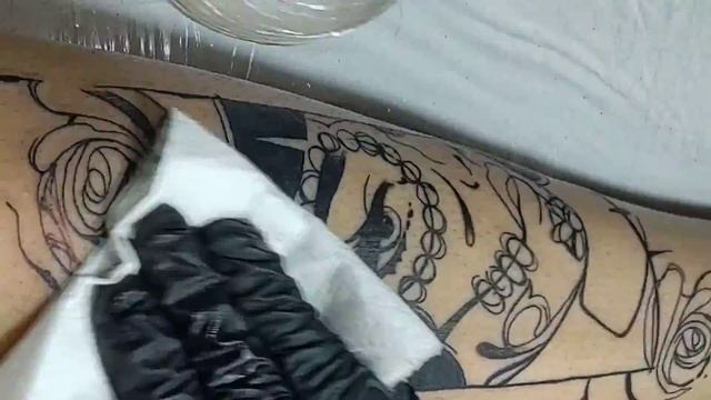 Santa muerte tattoo time lapse. смотреть онлайн