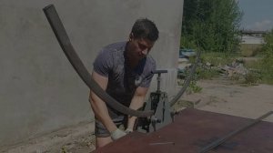 Демонстрация трубогиба №1 - прокат профиля 40х20 ребром