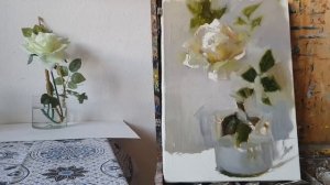 Роза. Живопись маслом. Как нарисовать розу..