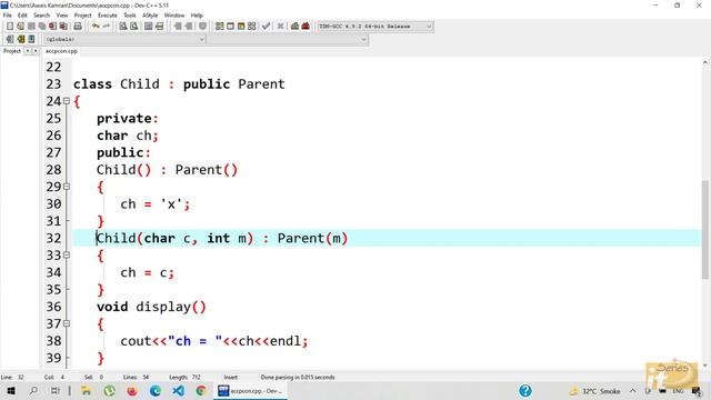 Accessing Constructors of Parent Class in C++(Urdu/Hindi) смотреть онлайн