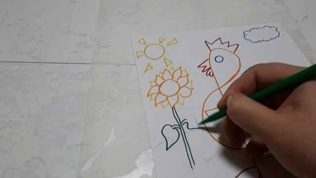 Рисование "Сказочный петух" смотреть онлайн