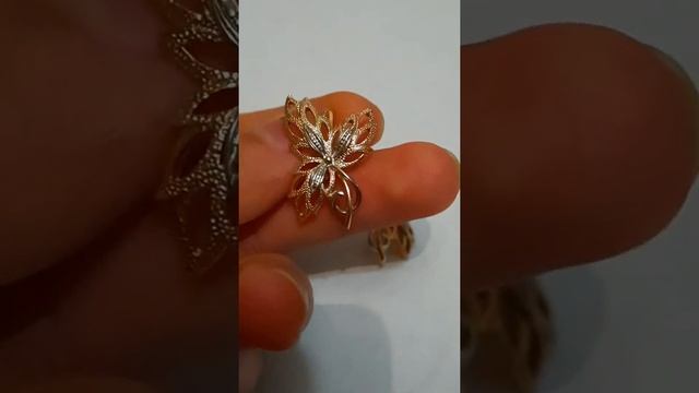 Золотые серьги Кленовые листья смотреть онлайн