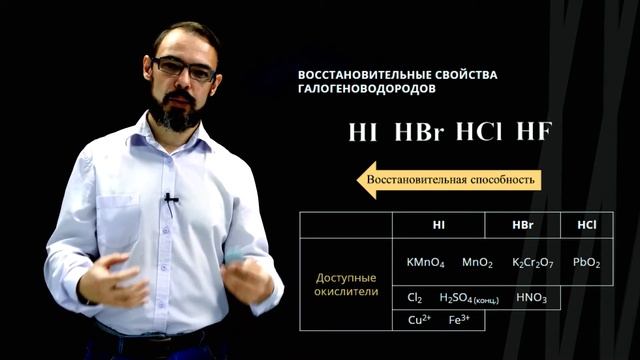 Химические свойства галогеноводородов | Химия смотреть онлайн