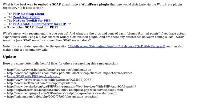 Wordpress: Embedding a SOAP Client into a WordPress Plugin? смотреть онлайн