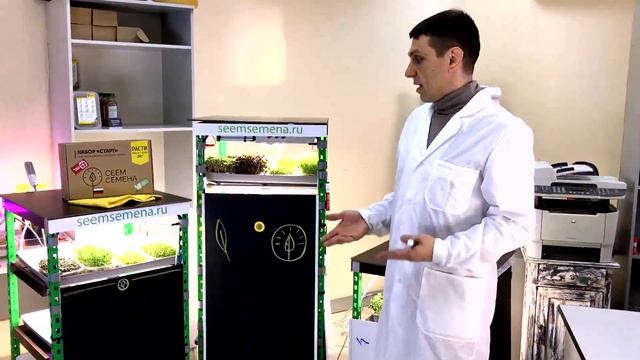 Ферма БИЗНЕС МИНИ для выращивания свежей зелени и микрозелени смотреть онлайн