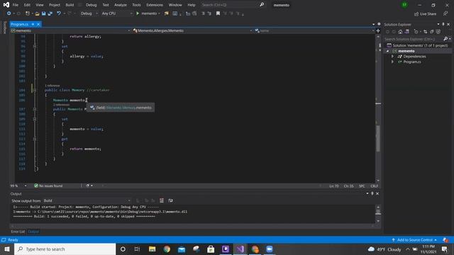 Memento Pattern Presentation смотреть онлайн