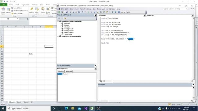 Excel VBA - How To Use Cell Offset смотреть онлайн