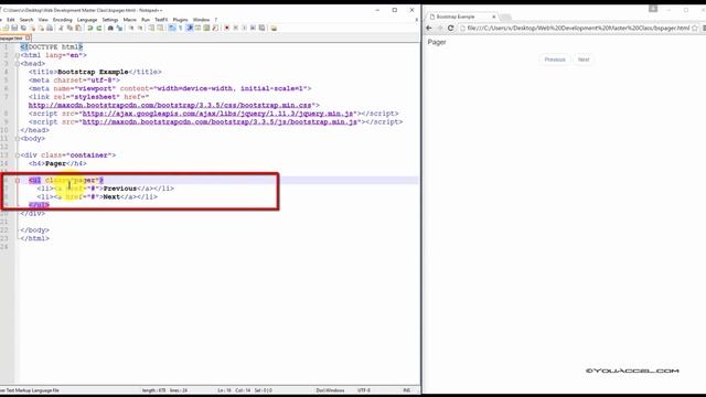 Bootstrap Pager Pagination | Tutorial смотреть онлайн