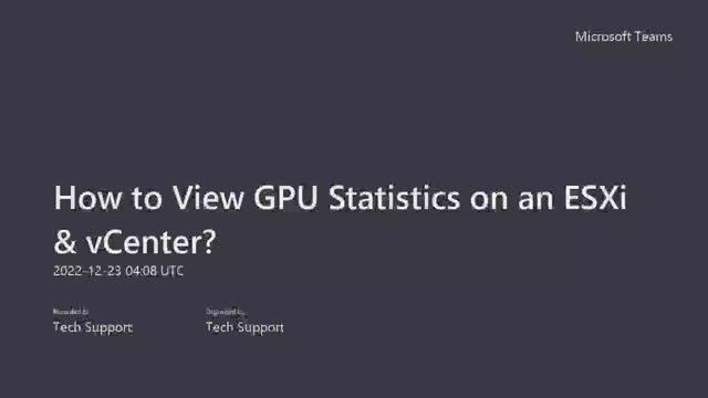How to View GPU Statistics on an ESXi & vCenter? | GPU Performance - memory usage, temperature смотреть онлайн