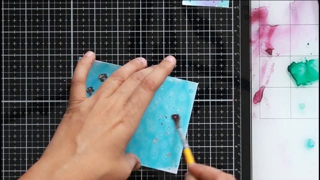 How to do Stencil mono printing - Art Technique on cards with Video Tutorial смотреть онлайн