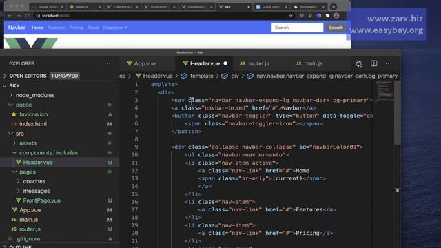 #5 Create navigation bar using vue router | VueJS Beginner Tutorial| Vuex Beginner Tutorial [ 2021] смотреть онлайн