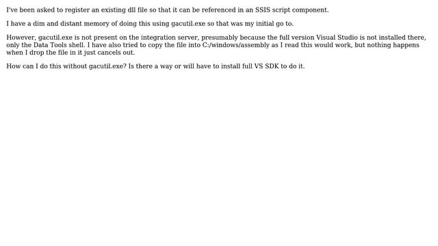 Databases: Register dll to use in SSIS Script Component смотреть онлайн