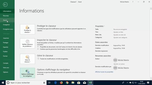 La vue Backstage sous Excel 2019 - Vidéo Tuto смотреть онлайн