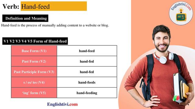 Hand-feed V1 V2 V3 V4 V5 Base Form, Past Simple, Past Participle Form of hand-feed | Englishtivi.co смотреть онлайн