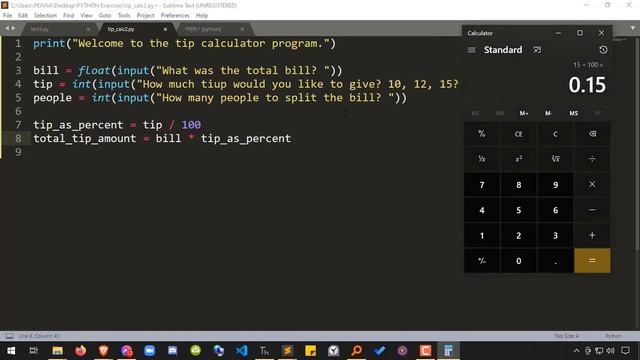 13 - Python Tip Calculator Program смотреть онлайн