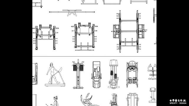 GYM Equipment CAD Blocks смотреть онлайн