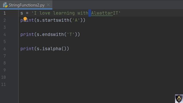 31- Startswith, Endswith, IsAlpha, Swapcase String Functions دوال التعامل مع حالات النصوص смотреть онлайн