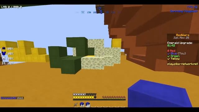 Minecraft Bedwars Stream Pika Network (without voice) | Road To 500 Subs | смотреть онлайн