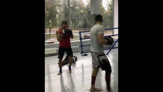 Training with V`noks Potente Red boxing gloves смотреть онлайн