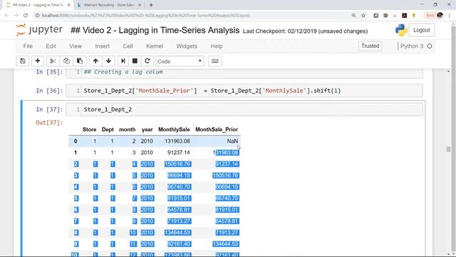 Lagging in time-series Analysis : Section 1- Video2 смотреть онлайн