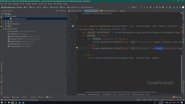 QR / Bar code scanner in Android using Android Studio - Kotlin смотреть онлайн