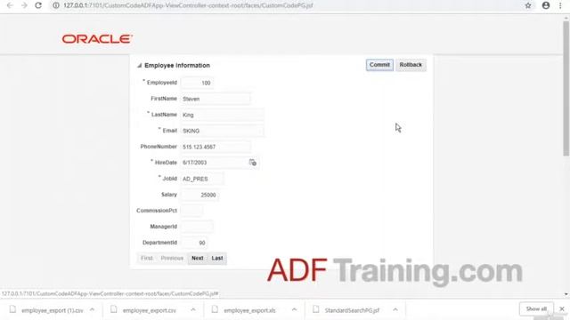 Write Custom code in Managed bean Oracle ADF 12C for Beginners смотреть онлайн