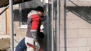 Фасад. Декоративная штукатурка по газобетону